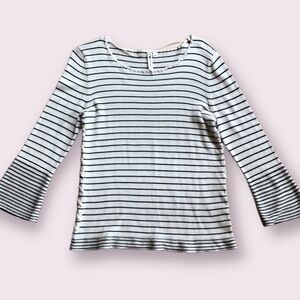 Cable & Gauge Shirt Sweater Top Size Small Long Bell Sleeve Lattice Sides